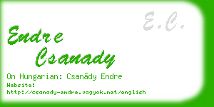endre csanady business card